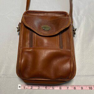 Vintage LAND Leather Crossbody Bag With Multiple Compartments & Adjustable Strap